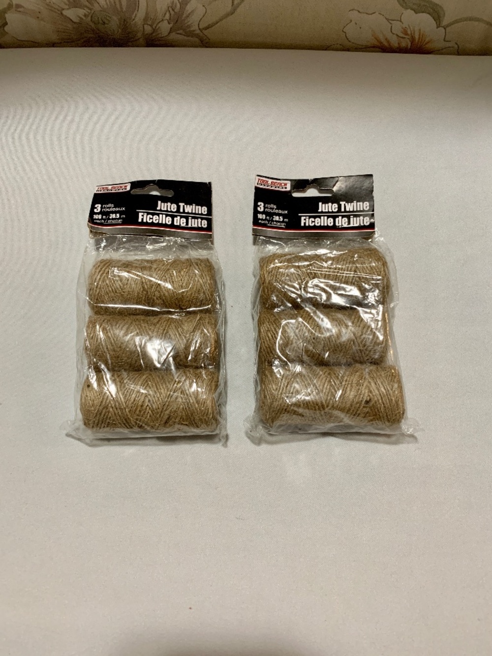 Jute Twine - 6 Rolls each 100 ft = Total 600 feet - NEW